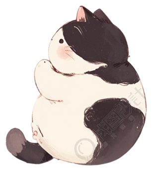 胖小猫卡通插画