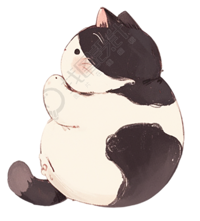 胖小猫卡通插画
