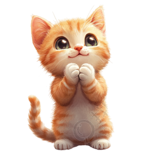 卡通小猫创意插图