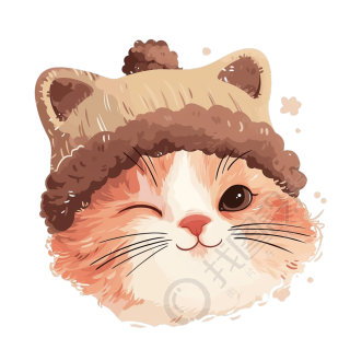 戴帽子的小猫素材