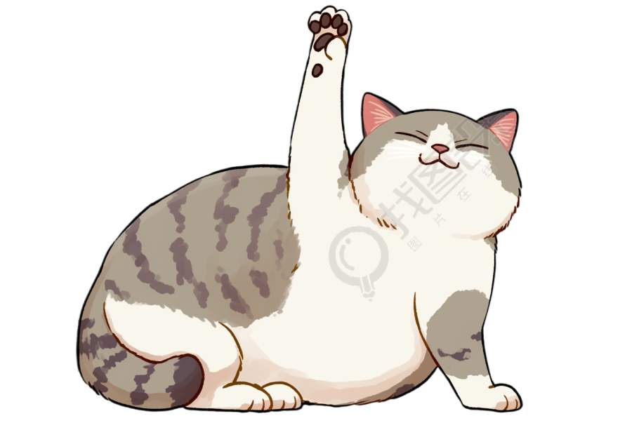 可爱胖猫商业创意插图