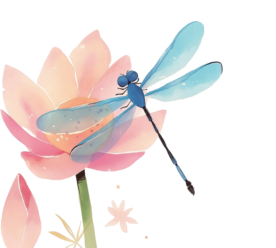 蜻蜓水彩风格素材