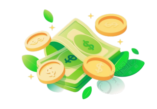 3D现金简约元素