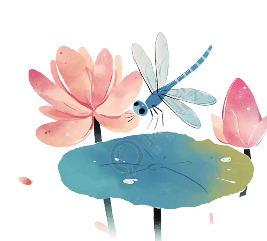 蜻蜓水彩风格插图