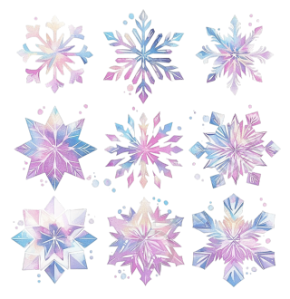 水晶雪花创意插画