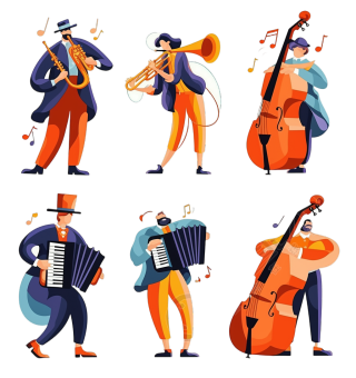 音乐家矢量插画