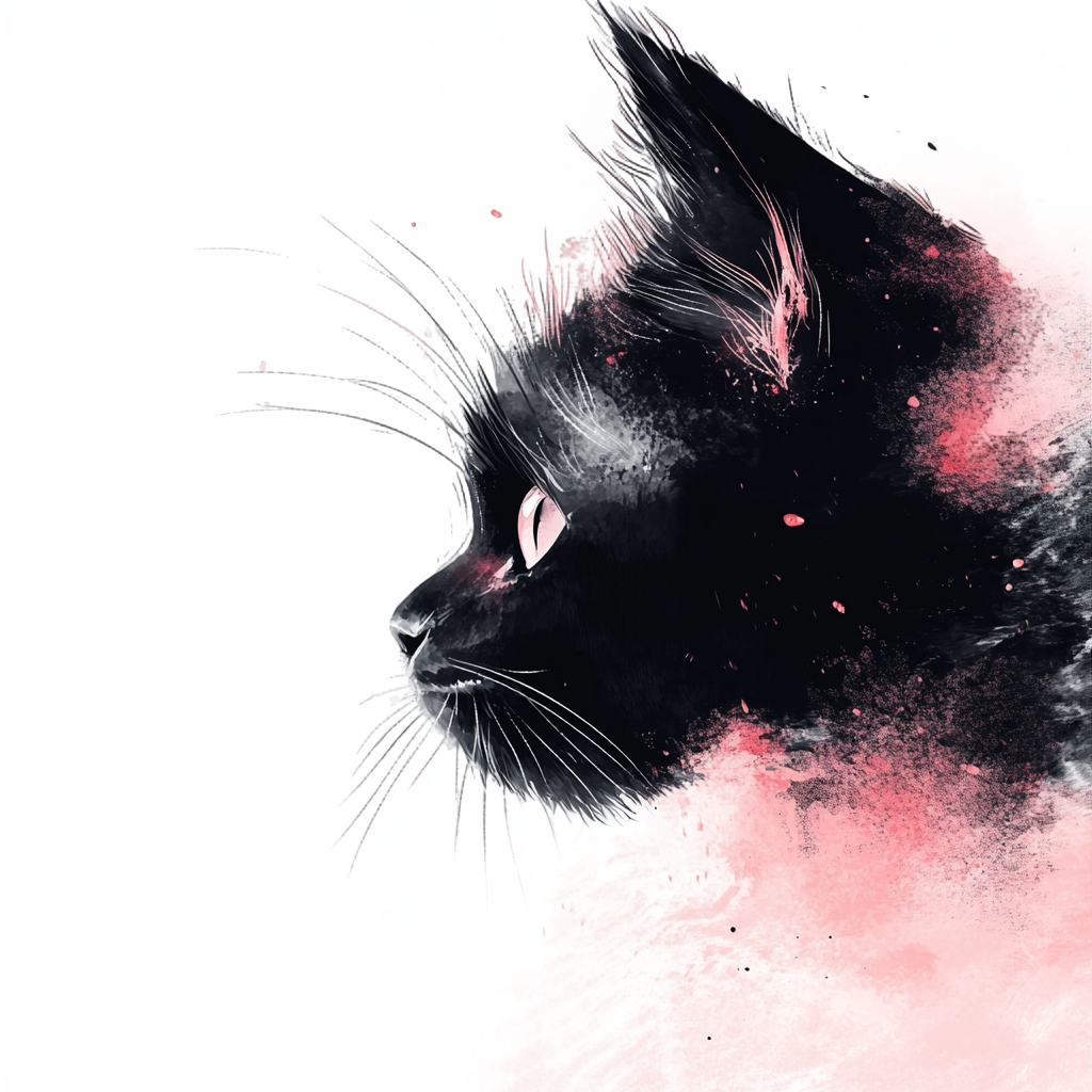 猫咪水彩风创意插画
