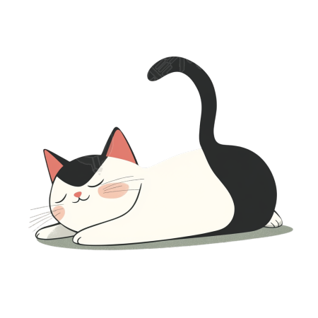 伸懒腰的小猫插图