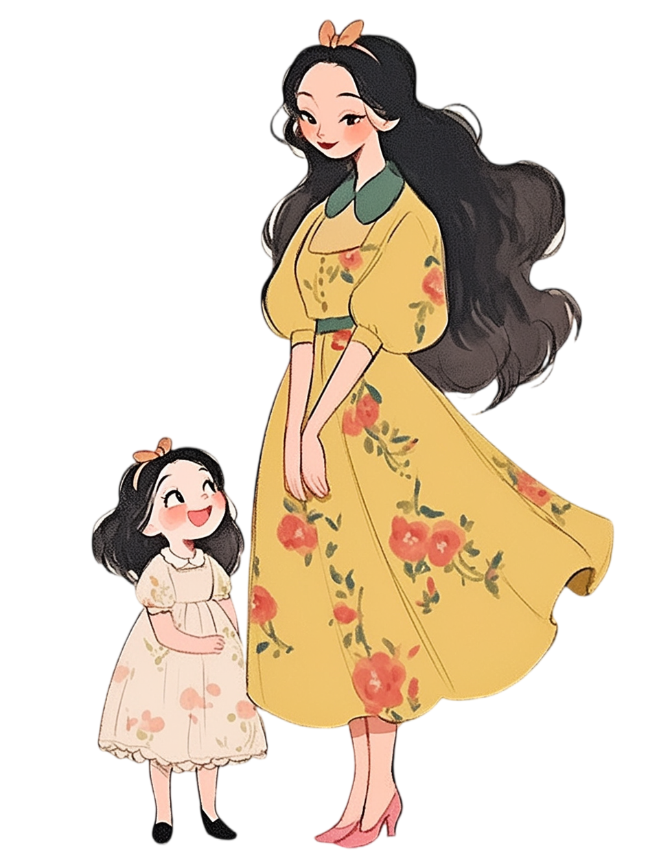 母亲乖巧女儿插图