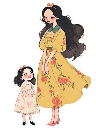 母亲乖巧女儿插图