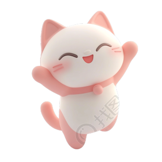 卡通猫唯美插图