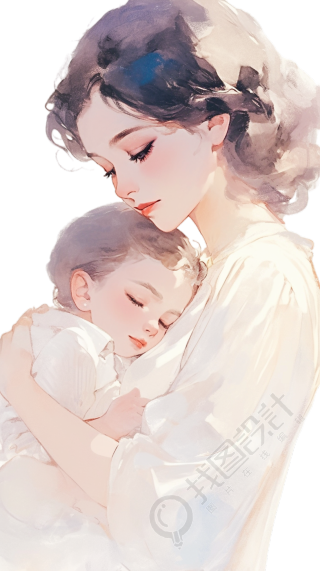 母亲节水彩插图