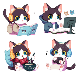可爱猫商业设计插画