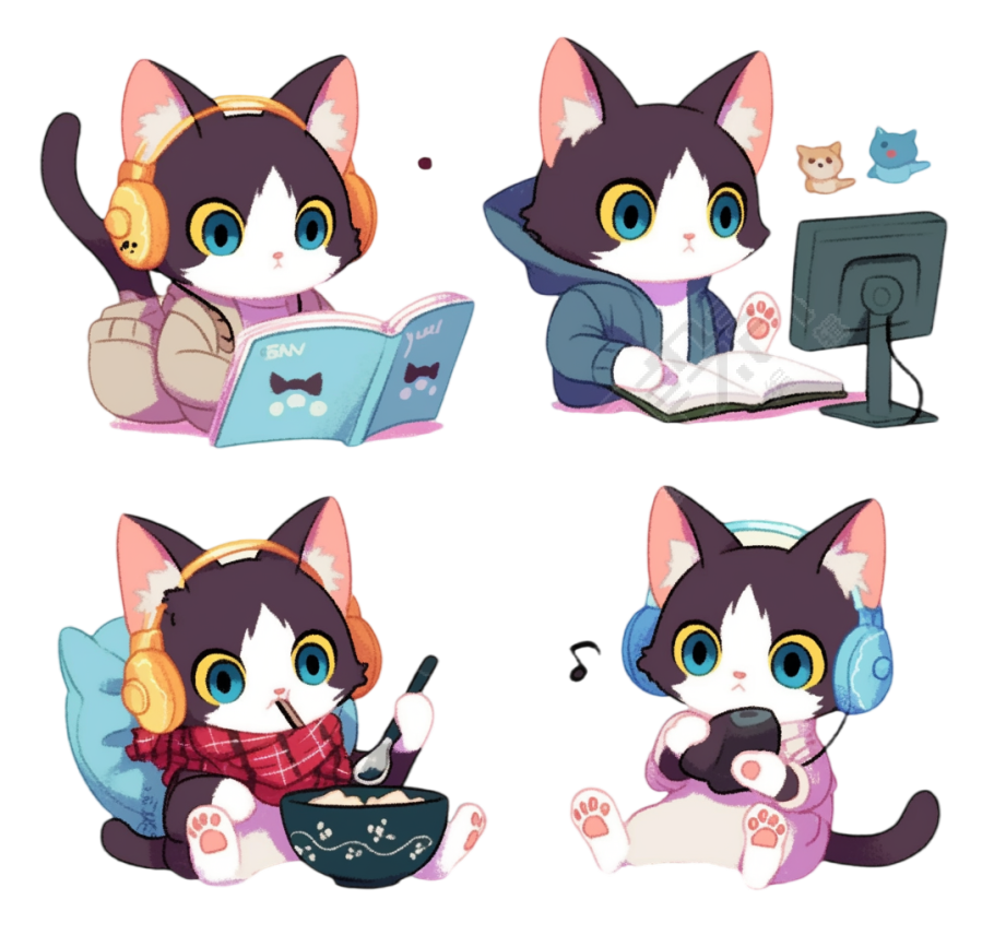 可爱猫商业设计插画