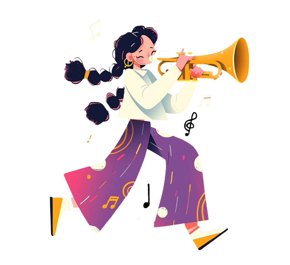 音乐家演奏小号插画