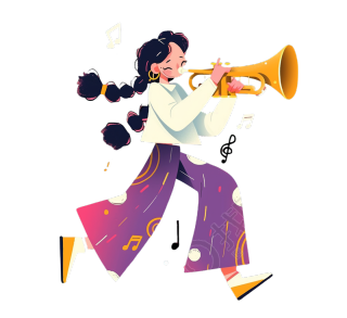 音乐家演奏小号插画
