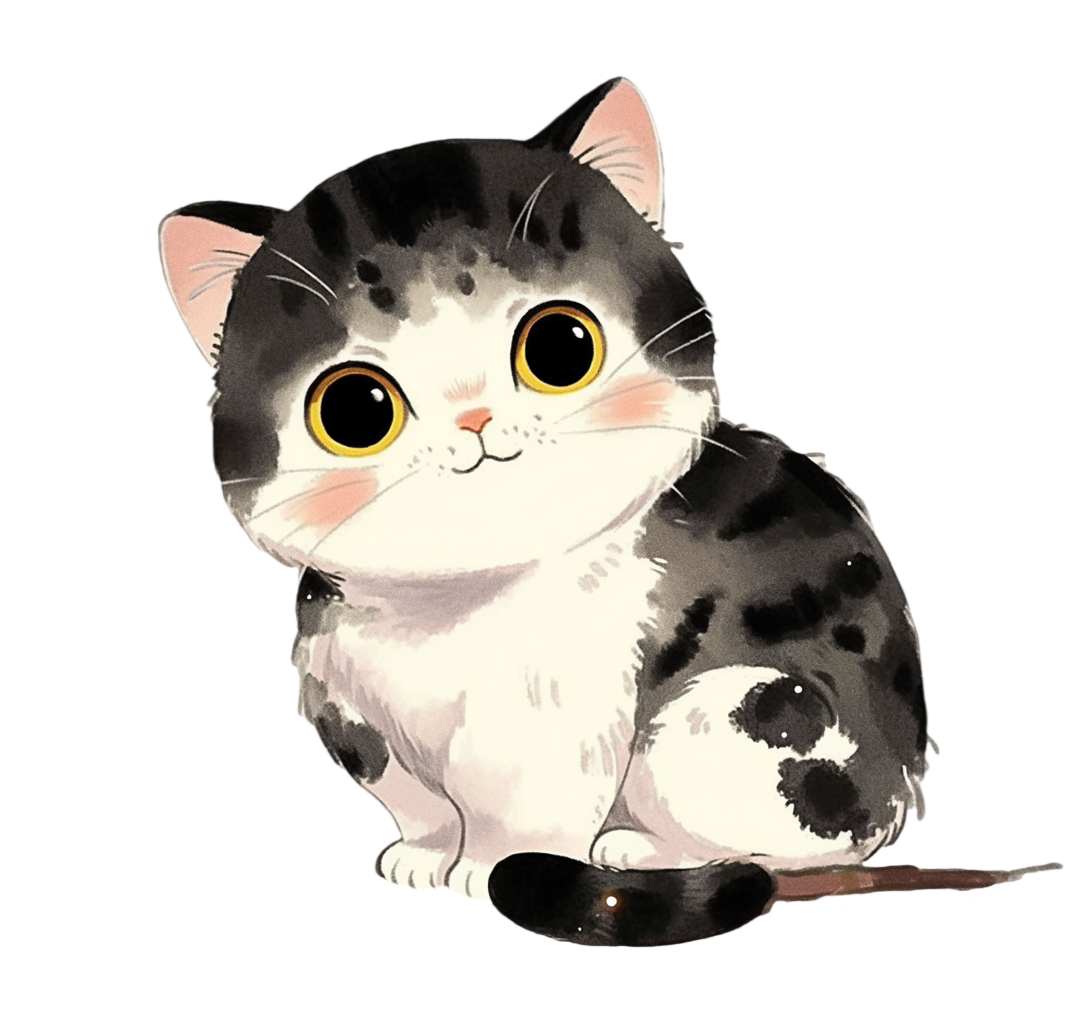 猫透明背景插图