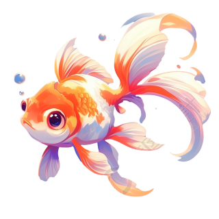 彩色金鱼插画