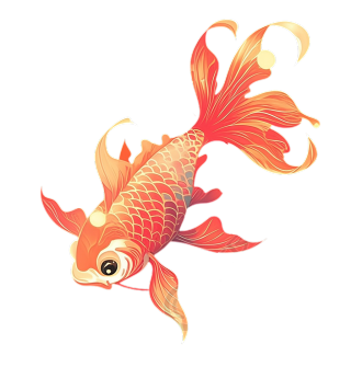 金鱼可爱插图