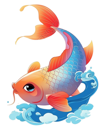 可爱金鱼透明背景素材
