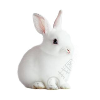 白色兔子可爱插图