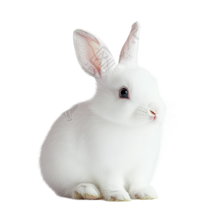 白色兔子可爱插图