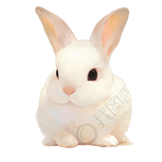 白色兔子可爱素材