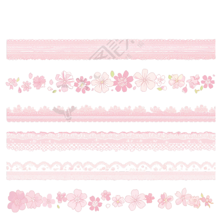 条纹蕾丝边框插画