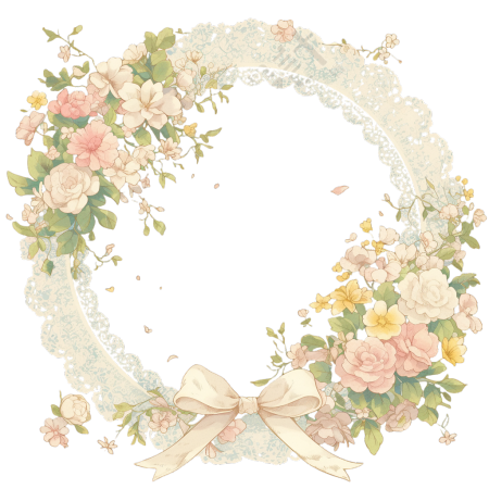 花朵蕾丝边框元素