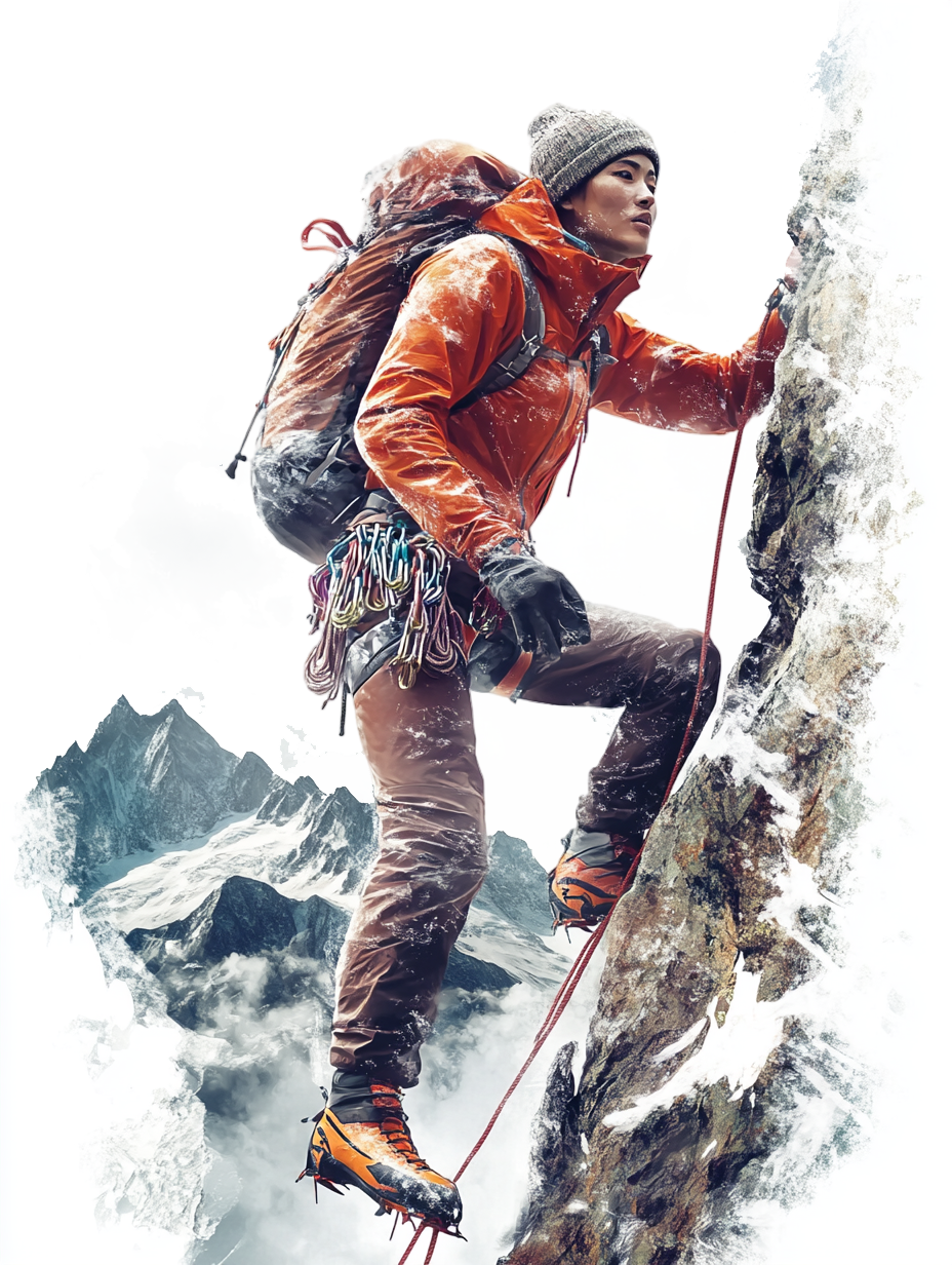 攀登雪山插画