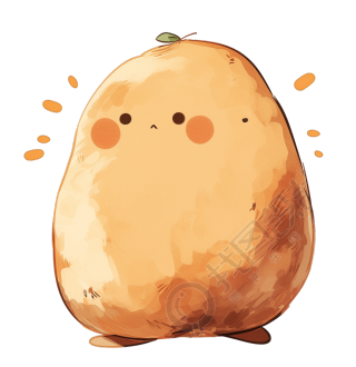 可爱土豆透明背景插图
