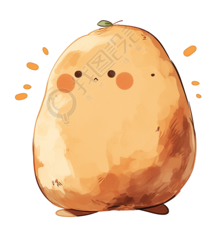 可爱土豆透明背景插图