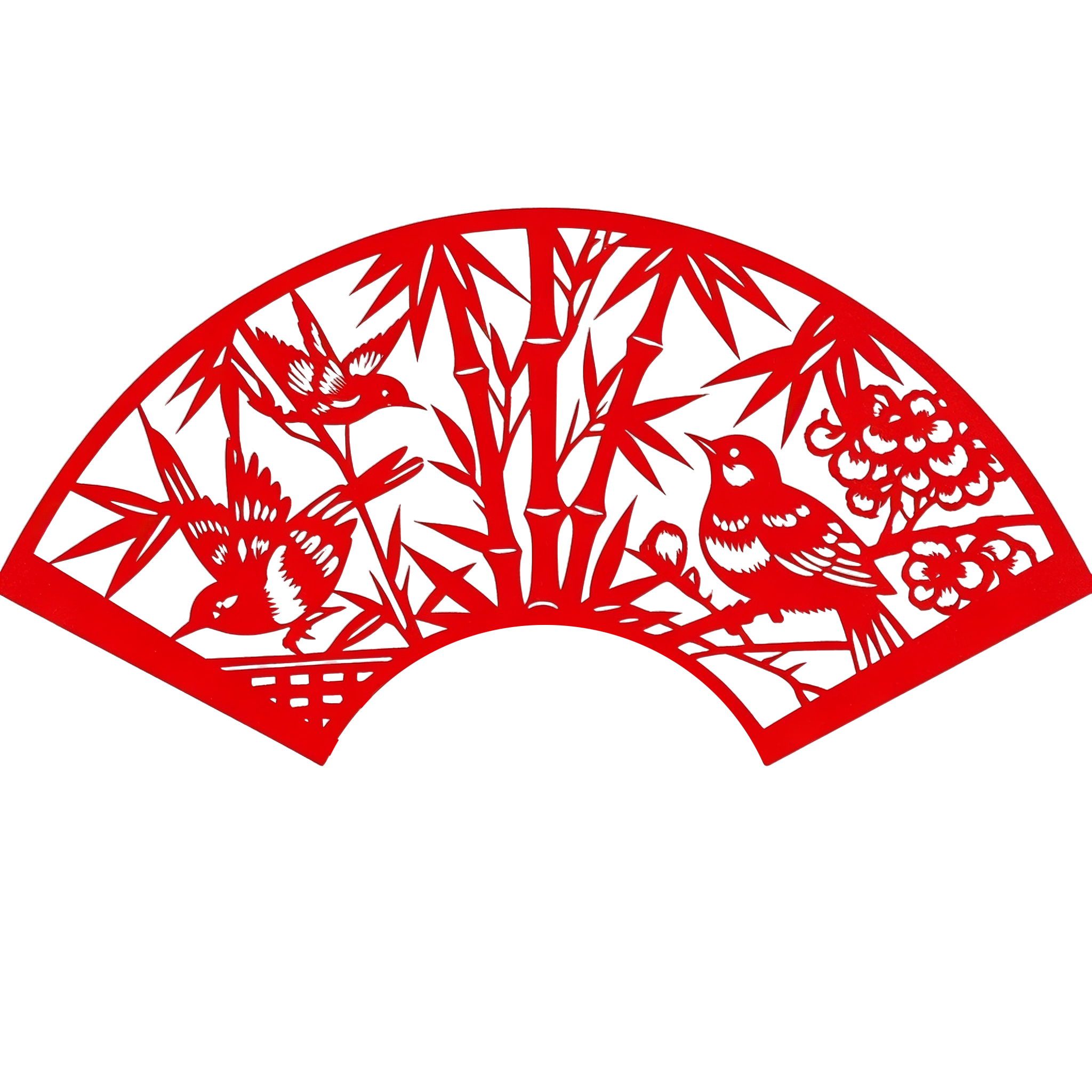 竹子剪纸插画