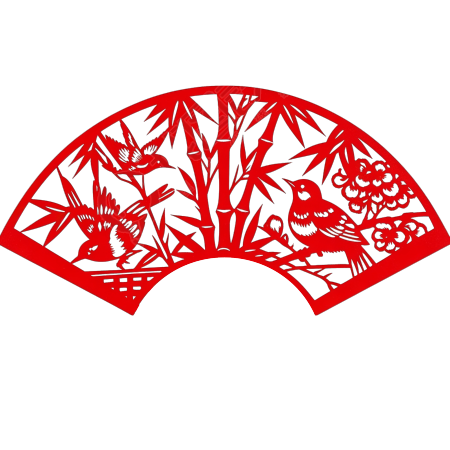 竹子剪纸插画