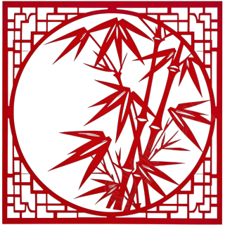 竹子剪纸传统手工艺元素