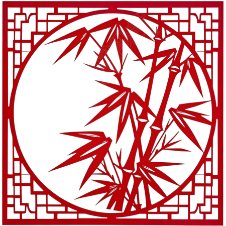 竹子剪纸传统手工艺元素