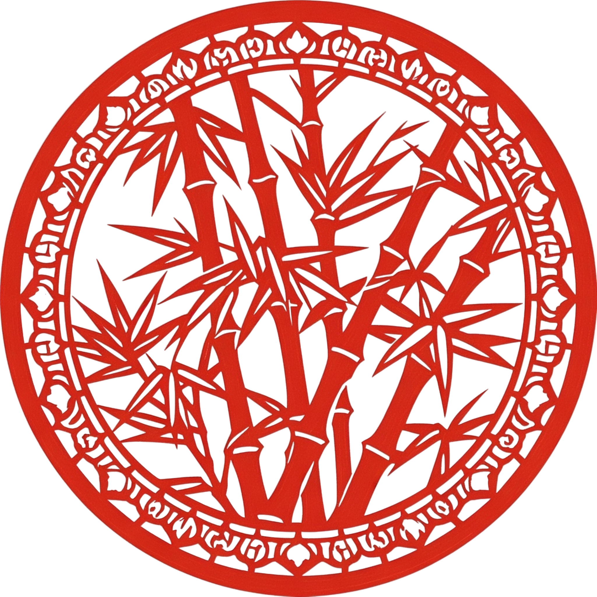 竹子剪纸插图