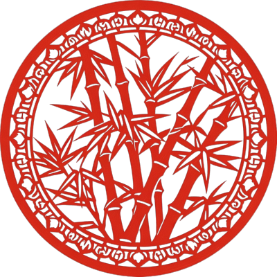竹子剪纸插图