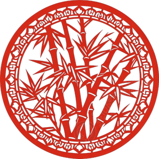 竹子剪纸插图
