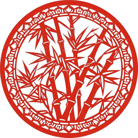 竹子剪纸插图