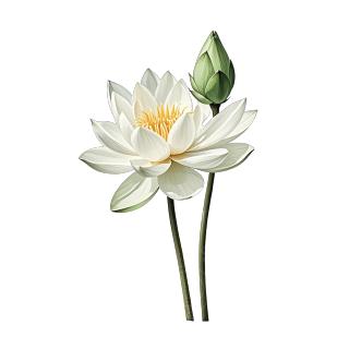白色睡莲元素