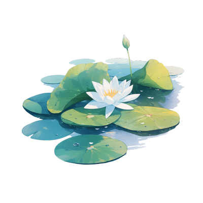 睡莲透明背景插画