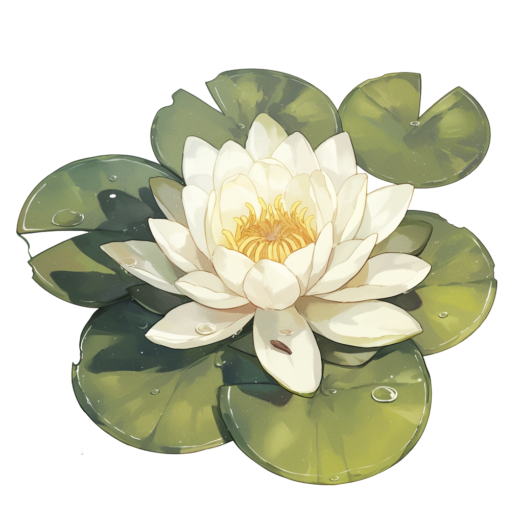 睡莲可商用插画