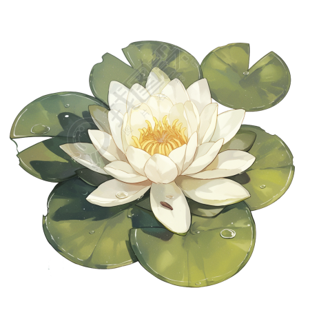 睡莲可商用插画