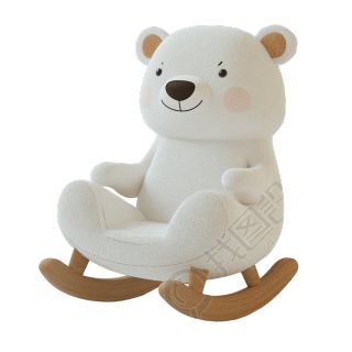 可爱小熊摇椅插画