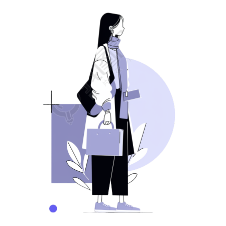 女员工下班元素