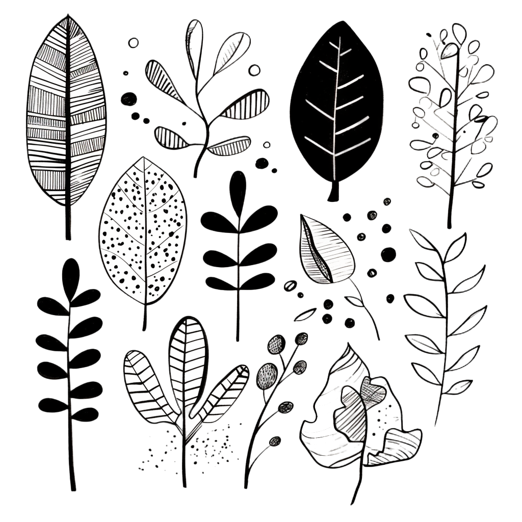 叶子轮廓创意插画