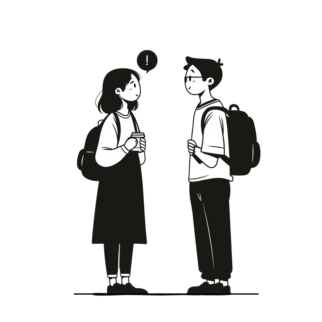 线条人物交流元素