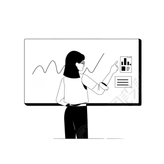 产品会议讲解插画