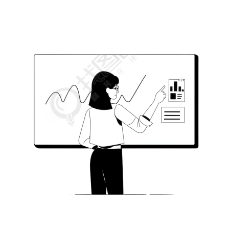 产品会议讲解插画